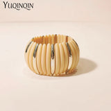 Resin Beads Bangle Bracelet Adjustable Chain Cuff