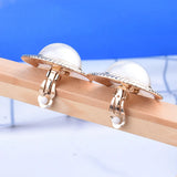 Round Pearl Cuff Ear Clips for Women - Unique Non-piercing Clip Earrings
