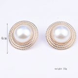 Round Pearl Cuff Ear Clips for Women - Unique Non-piercing Clip Earrings