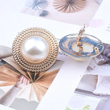 Round Pearl Cuff Ear Clips for Women - Unique Non-piercing Clip Earrings