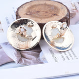 Round Pearl Cuff Ear Clips for Women - Unique Non-piercing Clip Earrings