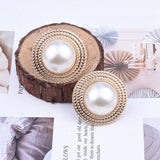 Round Pearl Cuff Ear Clips for Women - Unique Non-piercing Clip Earrings
