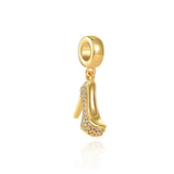 Silver 925 Bracelet DIY Women Jewelry High-heel Shoe Bella Beads Charms