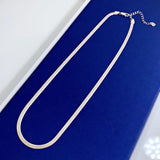 Flat Snake Collar Chain 925 Silver Necklace with 18k Plated