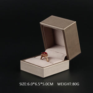 PU Leather Ring Box Satin Cloth Jewelry Box