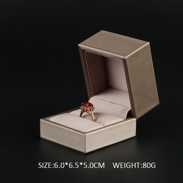 PU Leather Ring Box Satin Cloth Jewelry Box