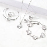 Gold-Plated Silver Flowers 5-Piece Jewelry Set for Women
