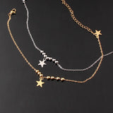 Bohemian Beach Barefoot Anklet Stainless Steel Beads Lucky Amulet