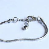 Silver Plate European Snake Chain Charm Bracelet for Women Girls