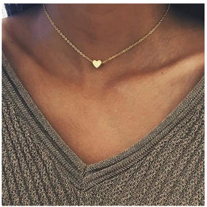 Silver Plated Small Heart Necklaces Women Jewelry Pendant Necklace