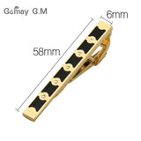 Golden Alloy Tie Clip Classic Meter Tie Bar Crystal Business Collar Pin