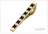 Golden Alloy Tie Clip Classic Meter Tie Bar Crystal Business Collar Pin