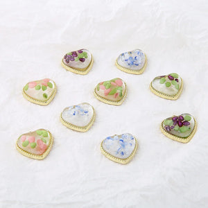 Colorful Heart Jelly Resin Charms Earring Pendants 30pcs