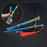 Golden Dragon Key Chain Bag Pendant Alloy Weapon Model Mini Katana Keych