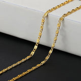 Men's 2mm Spiral Flat Chain Necklace 16-24 Inch Golden