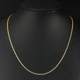 Men's 2mm Spiral Flat Chain Necklace 16-24 Inch Golden