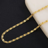 Men's 2mm Spiral Flat Chain Necklace 16-24 Inch Golden