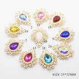 Golden Water Drop Acrylic Button 10Pcs/Lot DIY Sewing Clothing Accessories