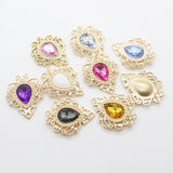 Golden Water Drop Acrylic Button 10Pcs/Lot DIY Sewing Clothing Accessories