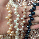 Natural Freshwater Pearl Rice Beads 9-10mm Baroque DIY Necklace Materials