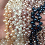 Natural Freshwater Pearl Rice Beads 9-10mm Baroque DIY Necklace Materials