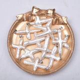 Baroque Style Pearl Pendant Cross DIY Accessories 24x30mm