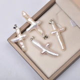 Baroque Style Pearl Pendant Cross DIY Accessories 24x30mm