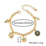 Evil Eye Bracelet Sunflower Stainless Steel Jewelry For Women