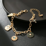 Evil Eye Bracelet Sunflower Stainless Steel Jewelry For Women