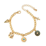 Evil Eye Bracelet Sunflower Stainless Steel Jewelry For Women