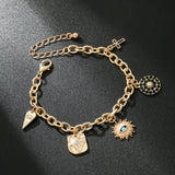 Evil Eye Bracelet Sunflower Stainless Steel Jewelry For Women