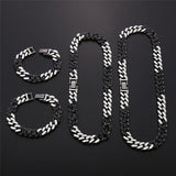 Goth Necklace Hip Hop Chain Enamel Necklace 13MM Heavy Cuban Chains