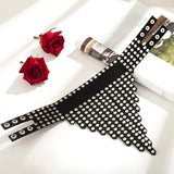 Goth Punk Leather Choker Necklace Gothic Collar