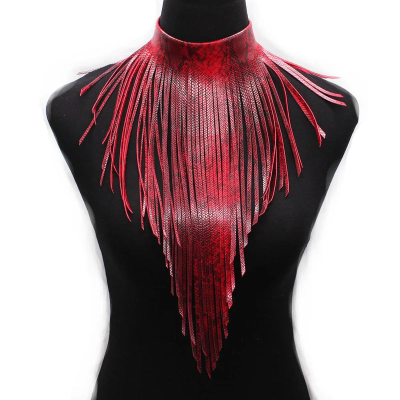 Goth Punk Leather Choker Necklace Gothic Collar