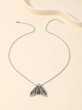 Gothic Moth Skull Pendant Necklace
