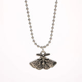 Gothic Moth Skull Pendant Necklace
