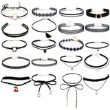 Gothic Lace Leather Velvet Tattoo Choker Necklaces For Women