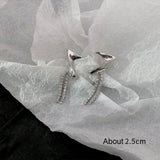 Gothic Elf Ear Cuffs Piercing Earrings Silver Punk Tassel Earrings Goth Jewelry