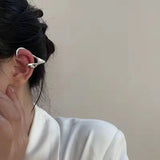 Gothic Elf Ear Cuffs Piercing Earrings Silver Punk Tassel Earrings Goth Jewelry