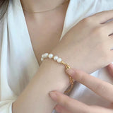 Gothic Metal Pearl Charm Bracelet Women's Wrist Accessory