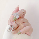 Gothic Metal Thin Nail Rings Butterfly Shape Rings
