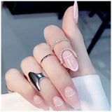 Gothic Metal Thin Nail Rings for Women, Fingertip Protective Cover Ring Jewelry