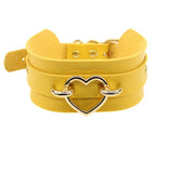 Gothic PU Leather Heart Buckle Choker Necklace