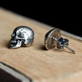 Gothic Punk 925 Silver Skull Stud Earring