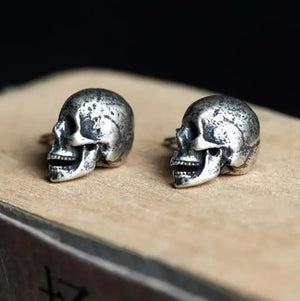 Gothic Punk 925 Silver Skull Stud Earring