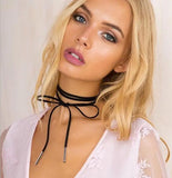 Gothic Punk Harajuku Velvet Suede Lace Crystal Choker Necklace
