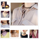 Gothic Punk Harajuku Velvet Suede Lace Crystal Choker Necklace