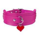 Gothic Punk Leather Choker Necklace Rivet Heart Cross Collar Rock Jewelry