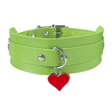 Gothic Punk Leather Choker Necklace Rivet Heart Cross Collar Rock Jewelry