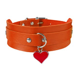 Gothic Punk Leather Choker Necklace Rivet Heart Cross Collar Rock Jewelry
